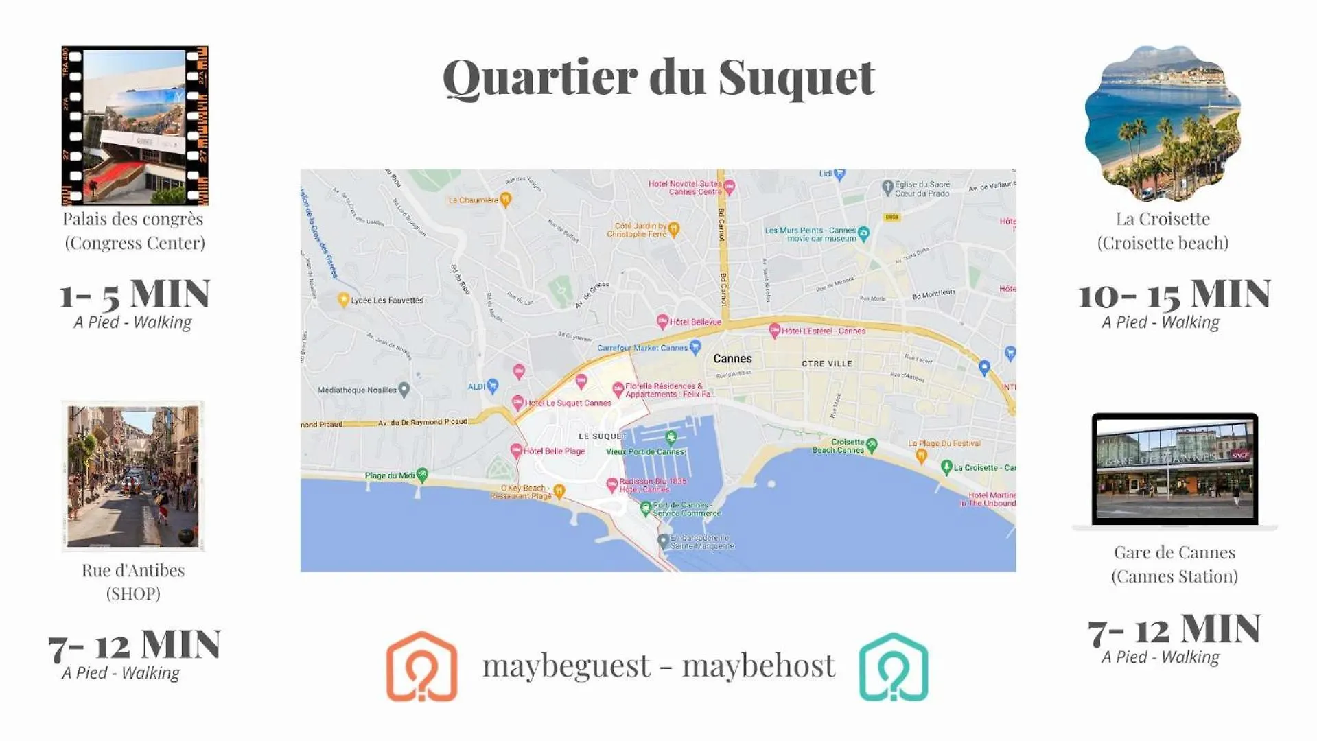 A076 Appart 4 Pers Chambre Et Terrasse Au Suquet Cannes Apartment